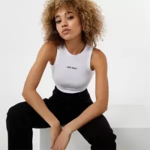 Image of Jack Wills Cropped Racer Tank - White