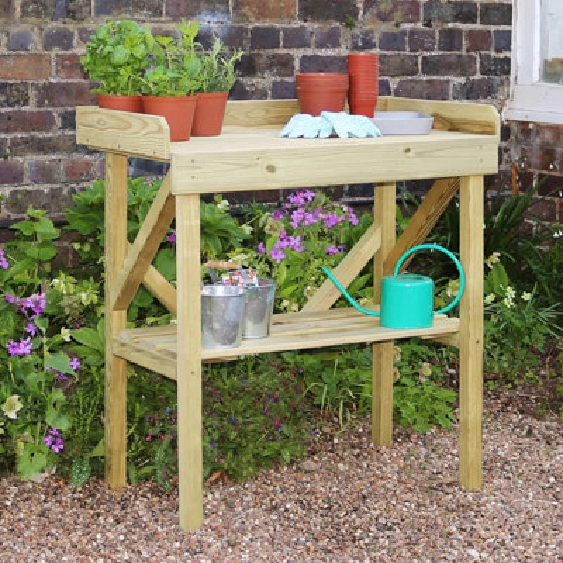 Image of Zest Wooden Potting Bench Garden Work Table Multi Purpose Table
