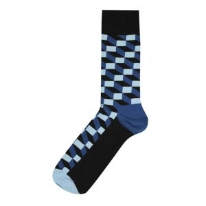 Image of Happy Socks Happy Optic Socks Mens - Blue
