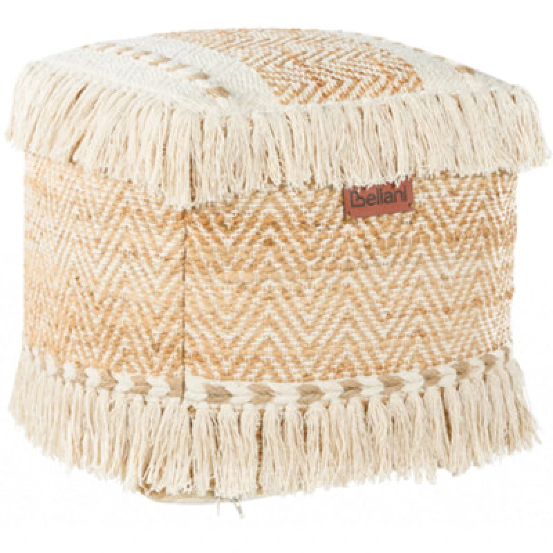 Image of Beliani Boho Pouffe Alupola Jute Beige