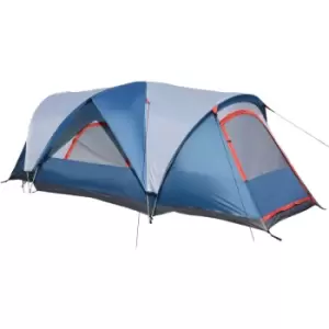 Image of Outsunny - 3-4 Persons Camping Tent w/ 2 Rooms, uv Protection, Water-Resistant - Blue