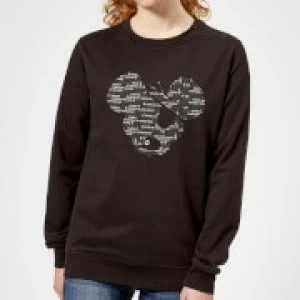 Image of Danger Mouse Word Face Womens Sweatshirt - Black