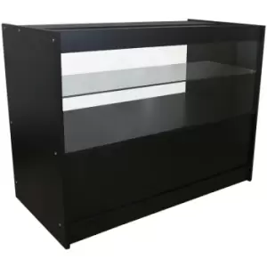 Image of MonsterShop Retail Counter Black Display Storage Showcase Cabinet - Black