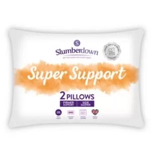 Image of Slumberdown Super Support Firm Pillow, Pack Of 2 White