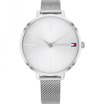 Image of Tommy Hilfiger Project Z Silver Sunray Dial Stainless Steel Mesh Strap Ladies Watch