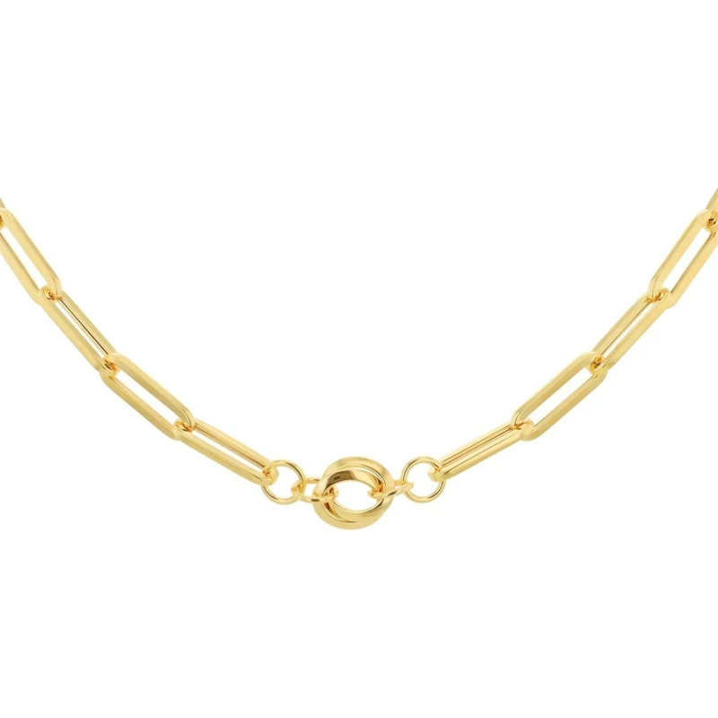 Image of Be You 9ct Gold Knot and Paperlink Necklace Yellow Gold female 18in