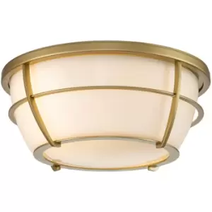 Image of Elstead Quoizel Chance Bathroom Ceiling Light Painted Natural Brass, IP44