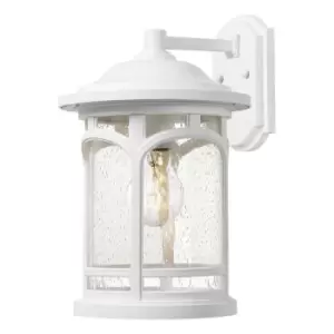 Image of Outdoor IP44 1 Bulb Wall Light Lantern White LED E27 60W d02295