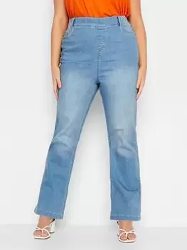 Image of Yours Pull On Bootcut Jegging Bleach, Blue, Size 24, Women