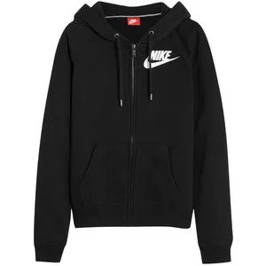 Image of Nike Older Girls Nsw Air French Terry Crop Hoodie - Black/White, Size Xs=6-8 Years, Women