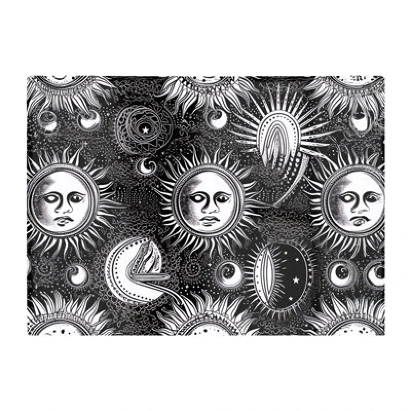 Image of Warren Reed Designer Moon And Sun Black White Glass Chopping Board