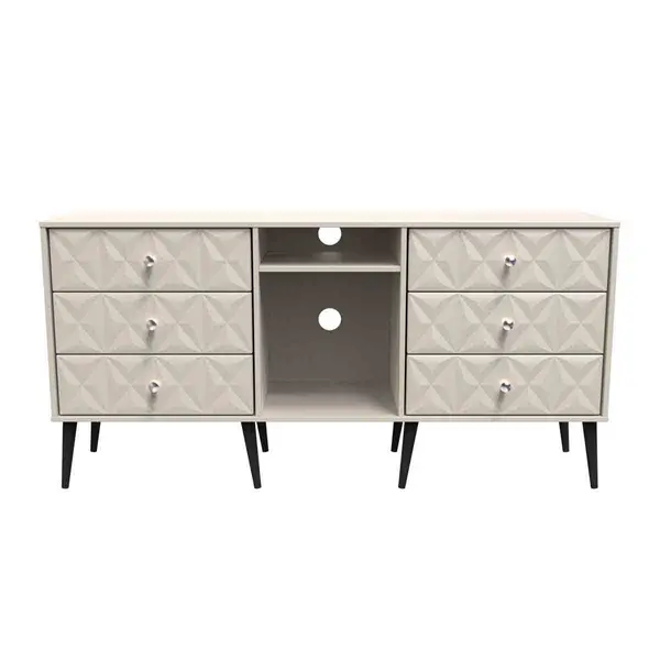 Image of Welcome Furniture Ready Assembled Pixel 6 Drawer Sideboard In Kashmir Matt PXT247KMK