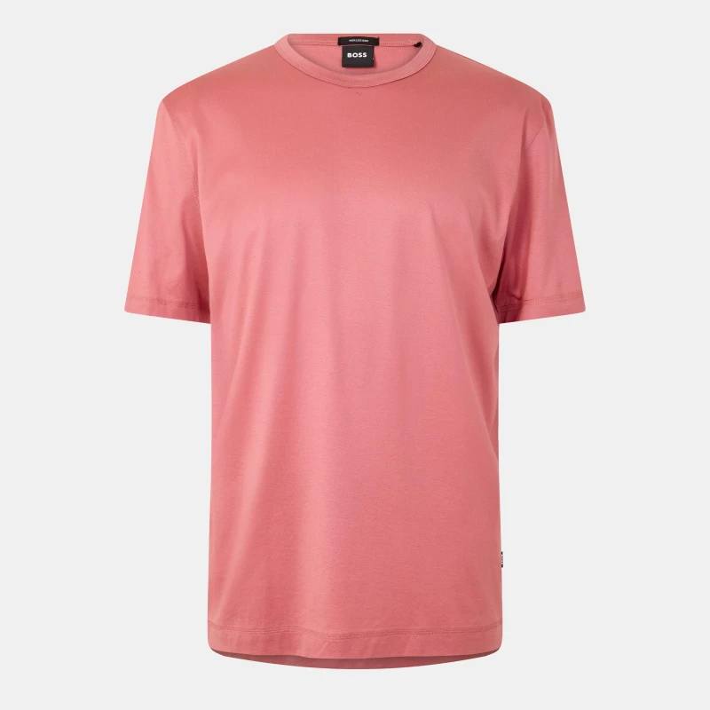 Image of Boss Mens Thompson T-Shirt, Designer Sophistication Open Pink male Small