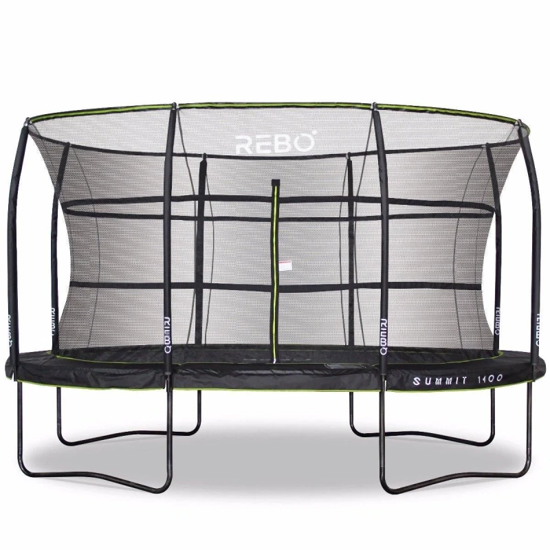 Image of OutdoorToys Summit Oval Garden Trampoline with Safety Enclosure - Summit 1400 in Black Unisex