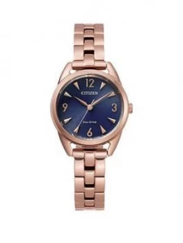 Image of Citizen Citizen Silhouette Blue Dial Rose Tone Bracelet Ladies Watch