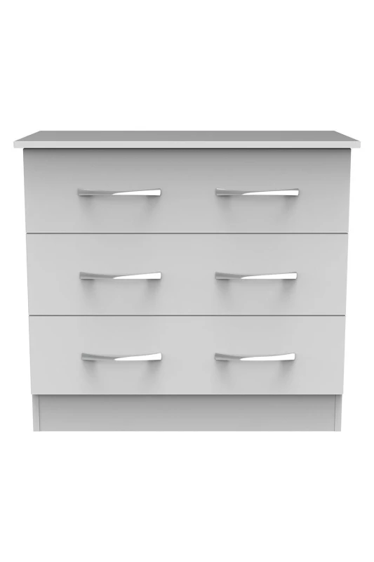 Image of Welcome Furniture Ready Assembled Avon 3 Drawer Chest In White Matt, White AVN010W