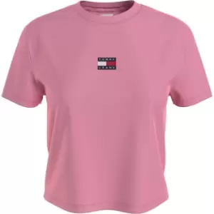 Image of Tommy Jeans Centre Badge T Shirt - Pink