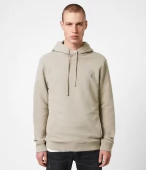 Image of AllSaints Mens Raven Pullover Hoodie, Toasted Taupe, Size: S