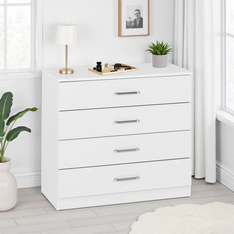Image of Seconique Dakota 4 Drawer Chest - White 100-102-211