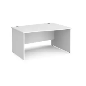 Image of Office Desk Right Hand Wave Desk 1400mm White Top And Panel End Leg Maestro 25