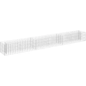 Image of Gabion Raised Bed Galvanised Steel 270x30x30cm vidaXL - Silver