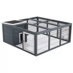 Image of Pawhut Small Animal House With Openable Roof - Dark Grey