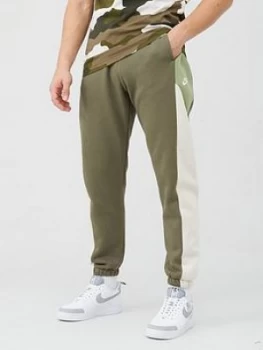 Image of Nike Colourblock Fleece Pants - Olive