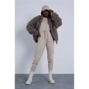 Image of I Saw It First Stone Premium Borg Bomber Jacket - Brown