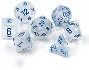 Image of Chessex Ten D10 Dice Set - Borealis Icicle/light blue