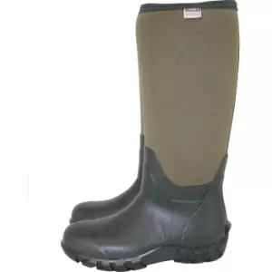 Image of Town and Country Buckingham Rubber Wellington Boots Green Size 7