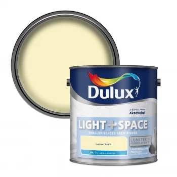 Image of Dulux Light & Space Lemon Spirit Matt Emulsion Paint 2.5L