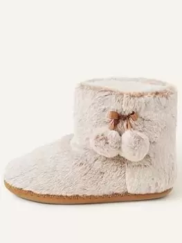 Image of Accessorize Supersoft Slipper Boot, Brown, Size S, Women