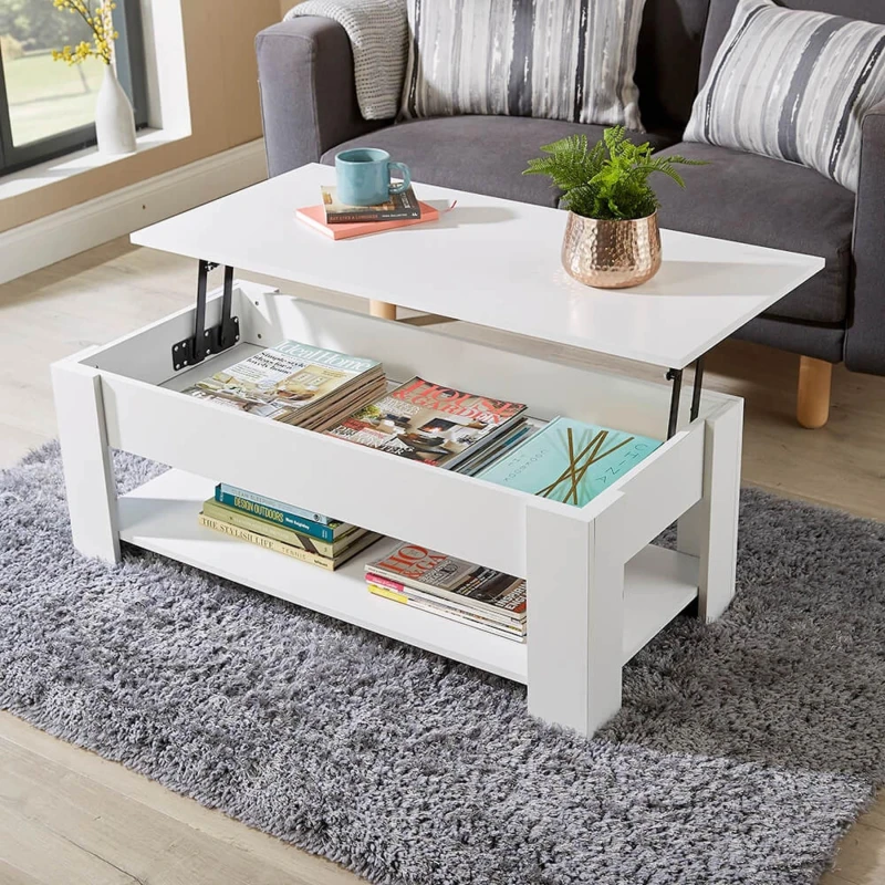 Image of Home Source Orlando Lift Up Storage Coffee Table White