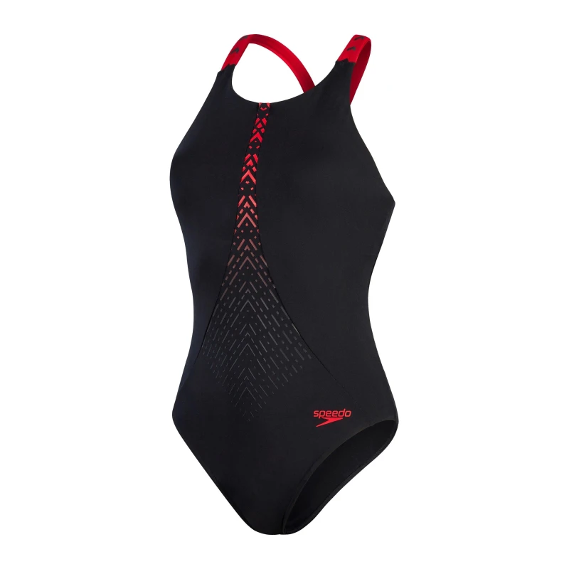 Image of Speedo Womens Hydropro One Piece Swimsuit Black/Red female 28 (2XS)
