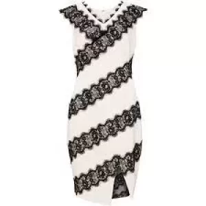 Image of Damsel in a dress Black and White Martyne Lace Dress - 10 - multicoloured