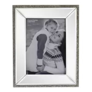 Image of 5 x 7 Mirrored Freestanding Photo Frame With Crystal Detail