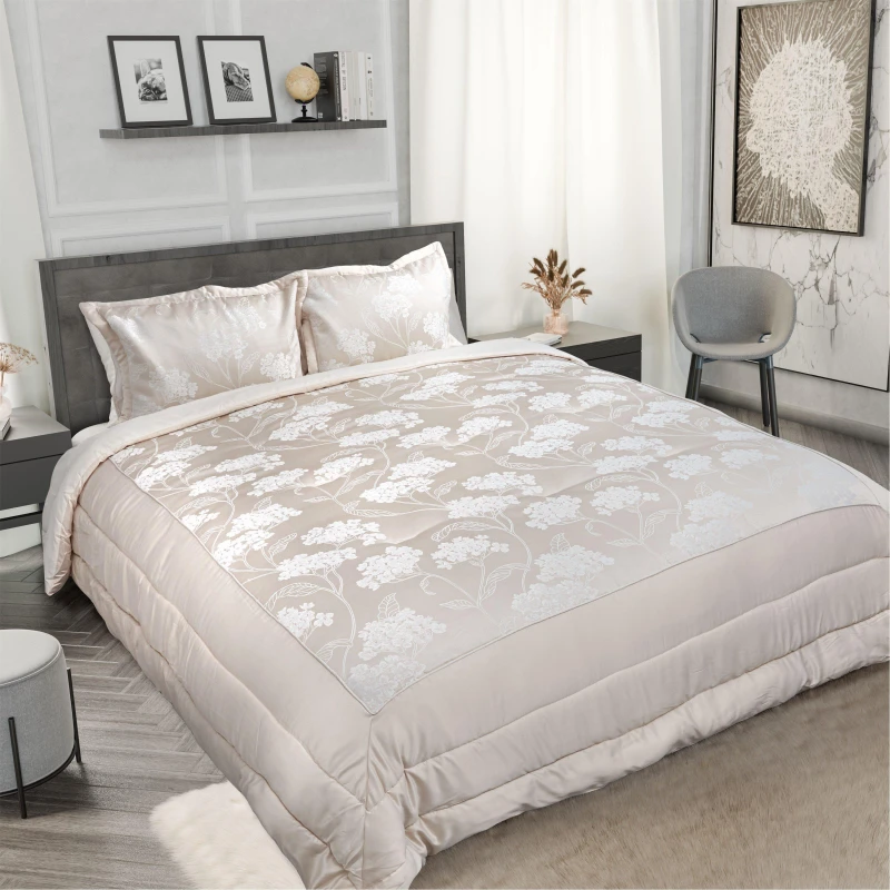 Image of Emma Barclay Blossom Bedspread with 2 Matching Pillow Shams Cream BLSBEDCRM