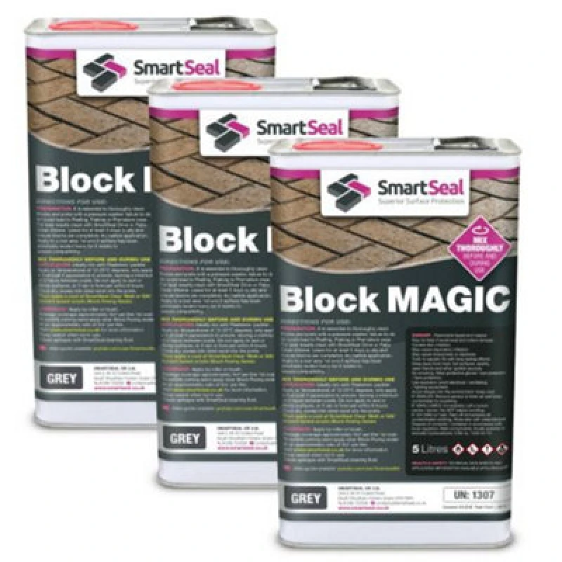 Image of Smartseal - Block Magic - Grey (3X5L) - A Re-Colouring Block Paving Sealer. Superior To Concrete Paint, Transform Old Driveways