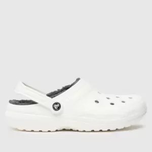 Image of Crocs White & Grey Classic Lined Clog Sandals