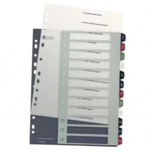 Image of Leitz Style Printable Index, Polypropylene, extra wide 1-12 premium