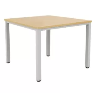 Image of Tc Fraction Infinity 140 x 140 Meeting Table - Nova Oak with Silver Legs