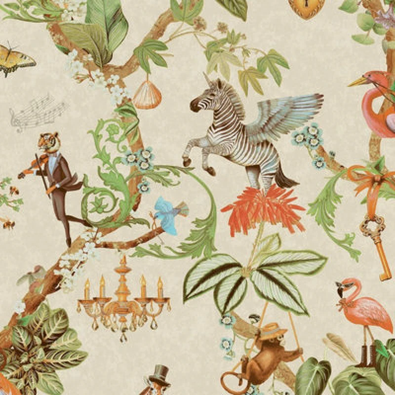 Image of Holden Decor Safari Symphony Beige Wallpaper, Multi 14260