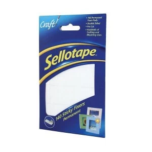 Image of Sellotape Sticky Fixers 12 x 25mm Double sided Foam Pads 140 Pads Pack of 6