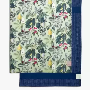 Image of Set of 2 Kew Fruit And Floral Tea Towels Green