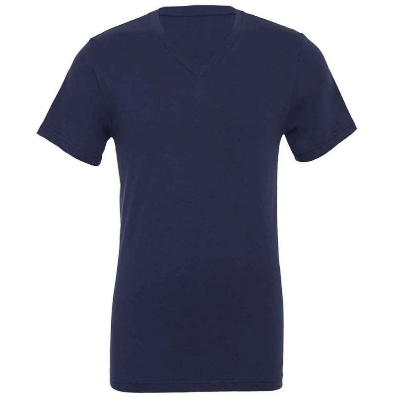 Image of Bella + Canvas Mens Jersey V Neck T-Shirt in Navy Size: Small Navy Male S