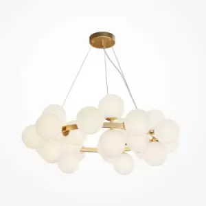 Image of Maytoni Maytoni Dallas Modern 25 Light Globe Pendant Ceiling Light Gold, Matte White Shade, G9
