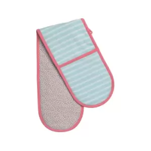 Image of Double Oven Glove in Blue Stripe