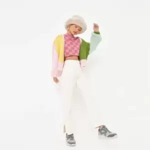 Image of Missguided Petite Wrath Split Hem Straight Leg - Cream