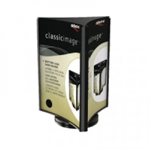 Image of Deflecto 3 Sided Rotating Sign Holder Black 601A5RD