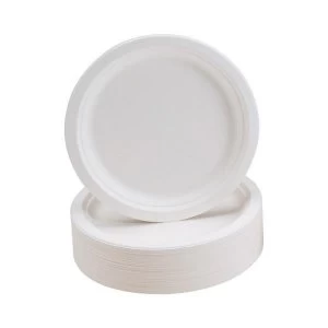 Image of Rigid Biodegradable Microwaveable Plates 230mm Diameter 1 x Pack of 50
